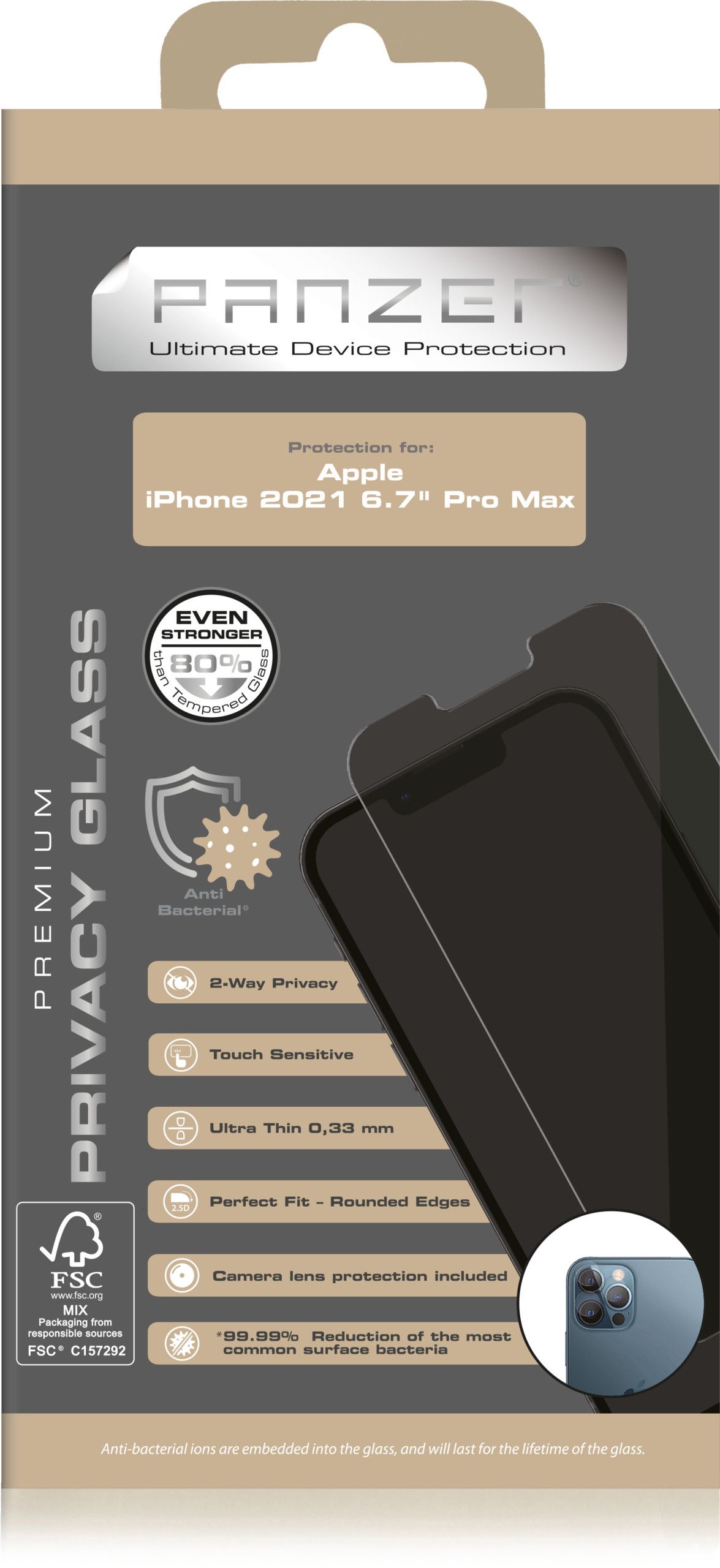 Panzer Privacy Screen Protector 2-way (iPhone 13 Pro Max)