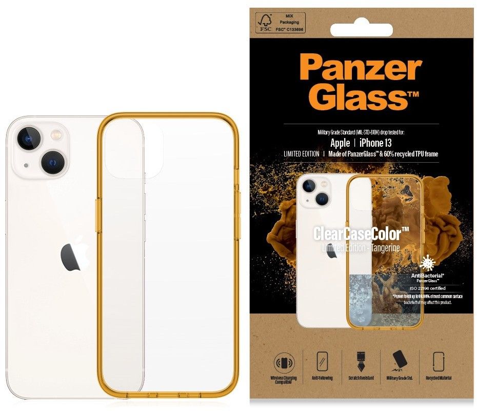 PanzerGlass ClearCase (iPhone 13) - Oransje