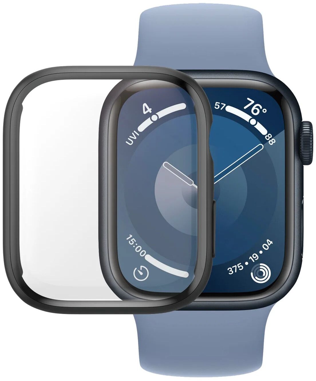 PanzerGlass™ | Full Body - Skjermbeskytter for smartklokke - Svart-utgave | Apple Watch 9 (41 mm)