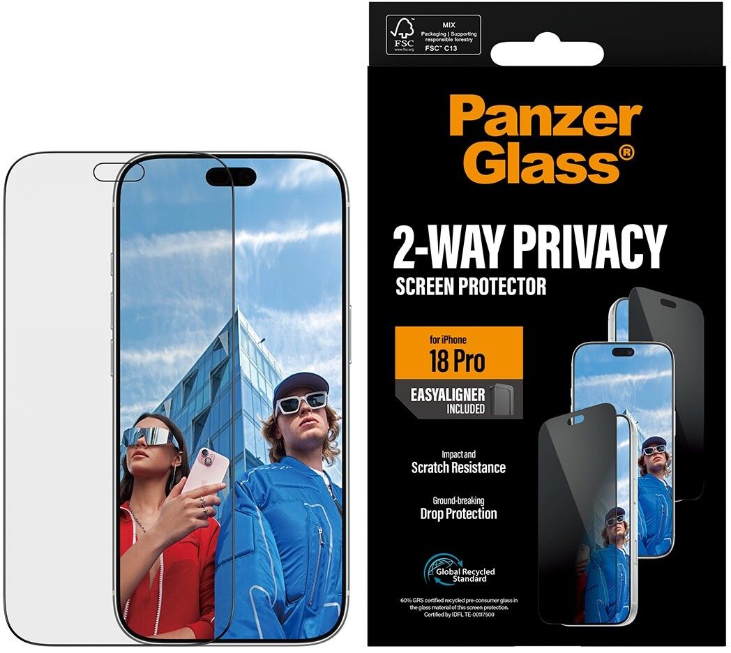 PanzerGlass 2-veis personvernskjermbeskytter (iPhone 18 Pro)