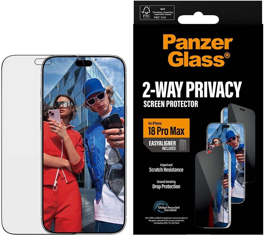 PanzerGlass 2-veis personvernskjermbeskytter (iPhone 18 Pro Max)