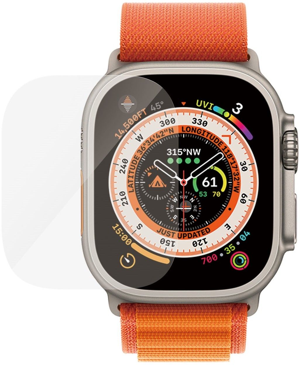 PanzerGlass™ | Skjermbeskytter for smartklokke - glass - Krystallklar | Apple Watch Ultra (49 mm)