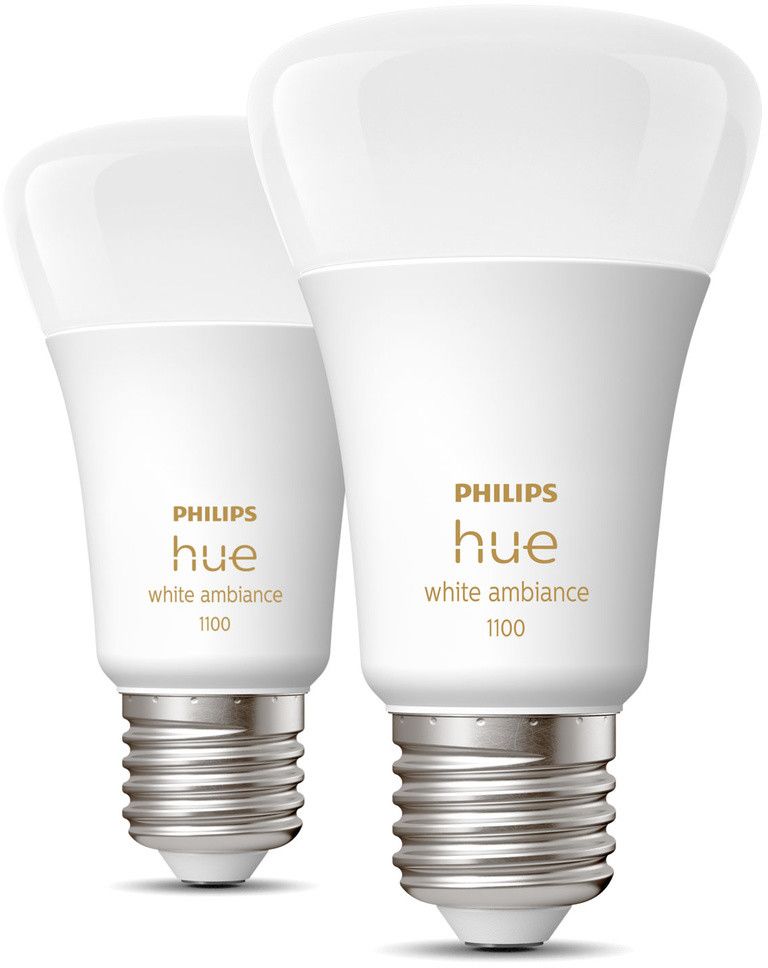 Philips Hue White Ambiance E27 A60 1100lm - 2-pakning