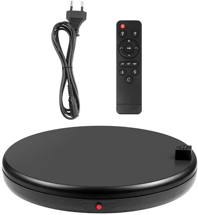 Puluz Rotating photo stand with power socket 45 cm (black)