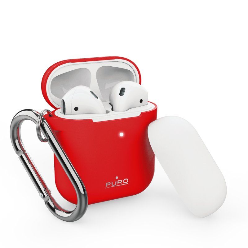 Puro Icon Case with Hook for AirPods - Röd