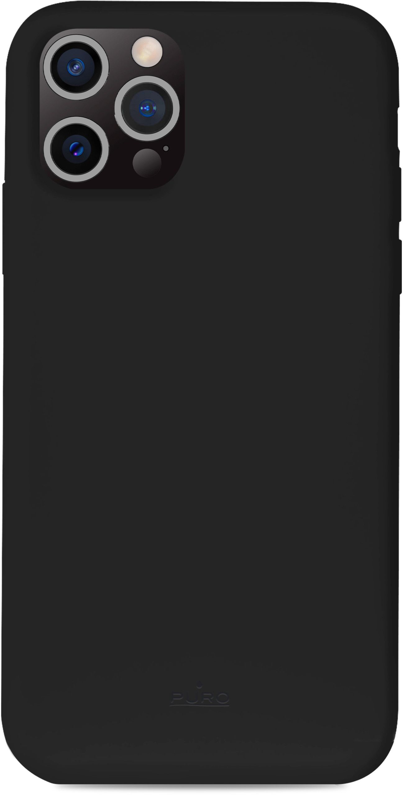 PURO Icon - Baksidedeksel for mobiltelefon - antimikrobielt - bløtberøringssilikon - svart - for Apple iPhone 13 Pro