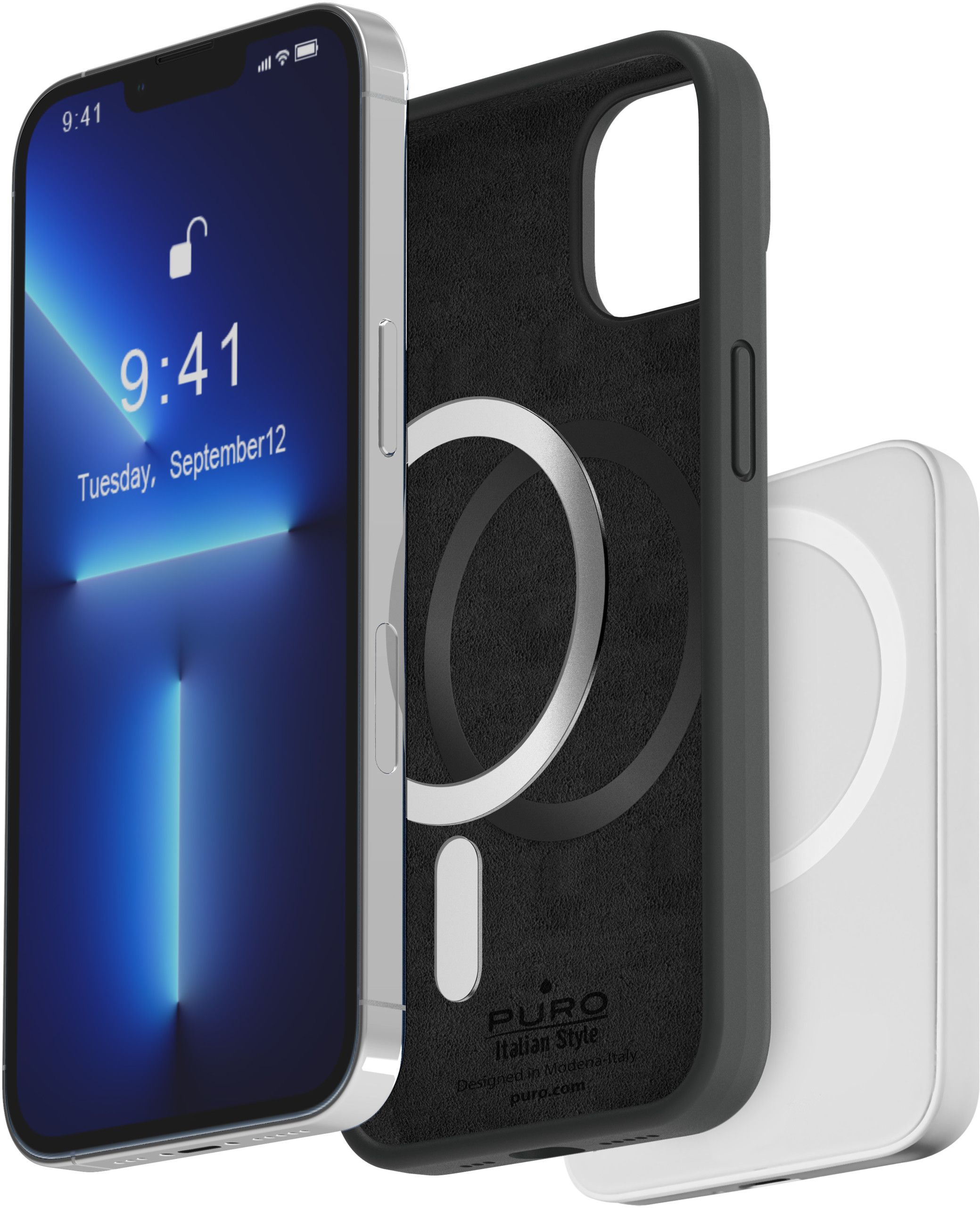 Puro Icon Mag-deksel (iPhone 14) - Svart