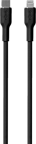 Puro Icon Soft Cable USB-C To Lightning - Svart