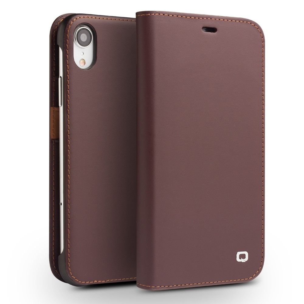Qialino Classic Leather Wallet (iPhone Xr) - Brun