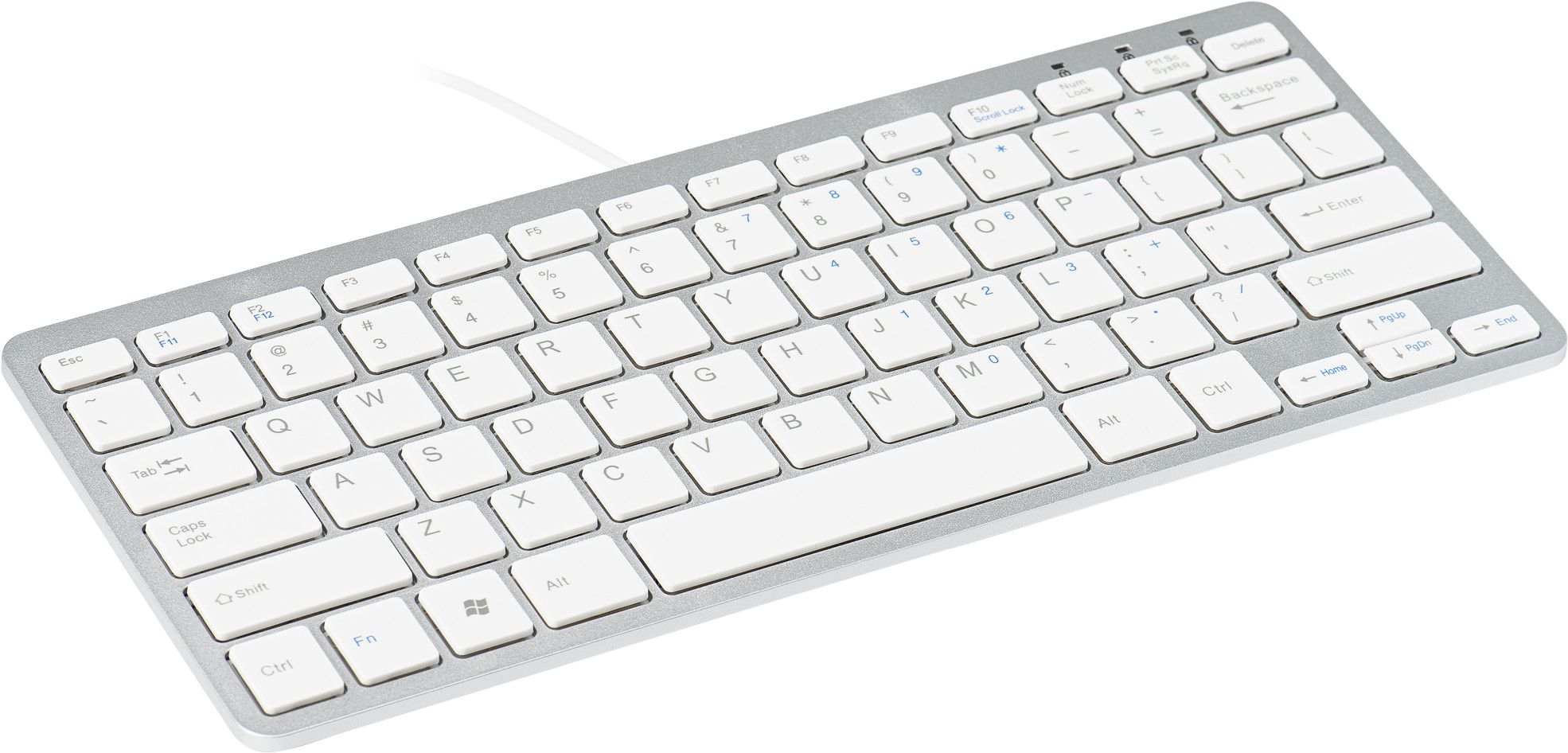R-Go Tools Ergo kompakt tastatur - Hvit