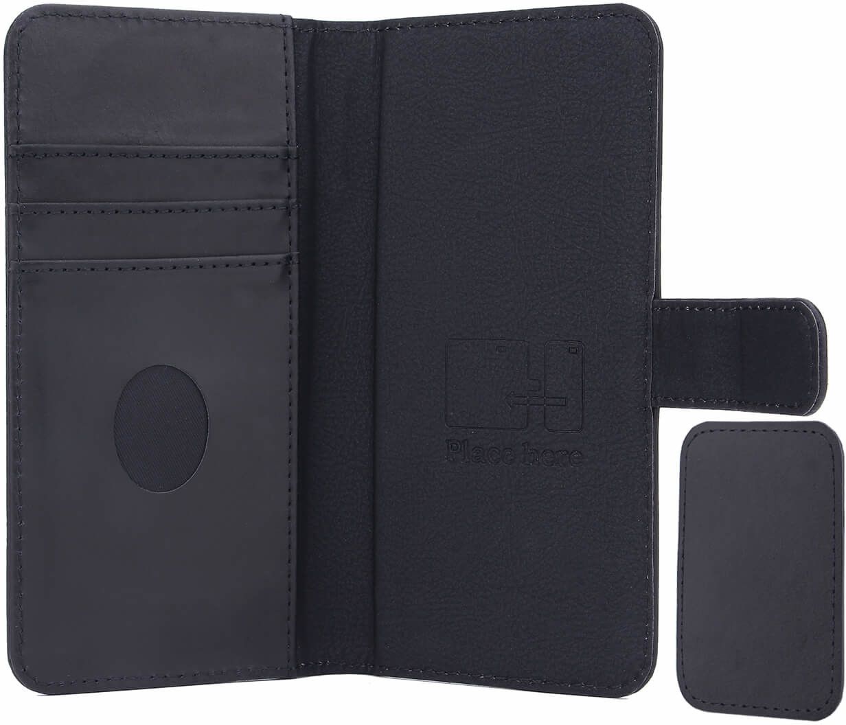 Radicover Radiationprotected Mobilewallet Leather Universal Medium 5-5.4" 2in1 Magnetcover Black