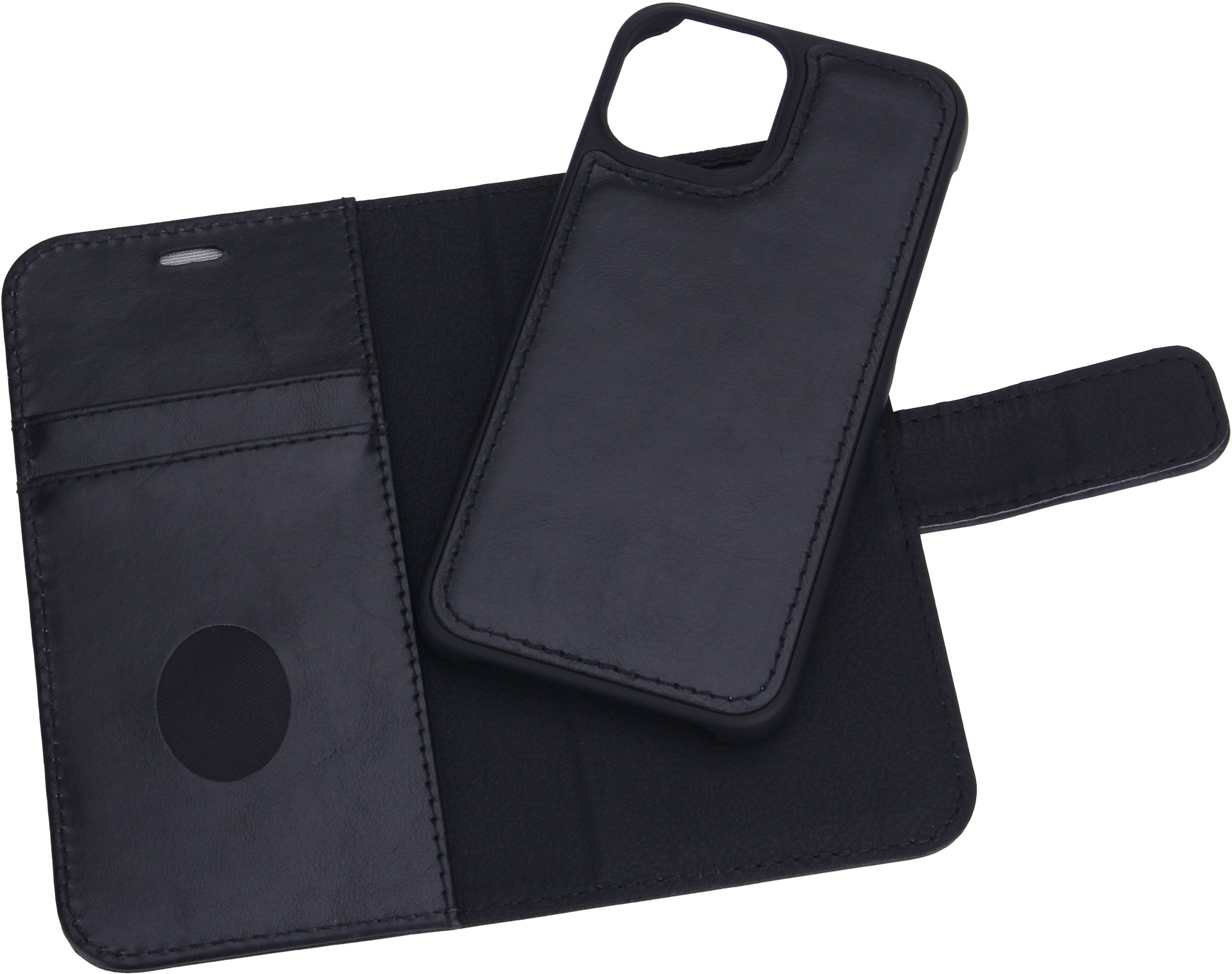 RadiCover - Radiationprotected Mobilewallet Leather iPhone - iPhone 13 Mini Exclusive 2in1 Black