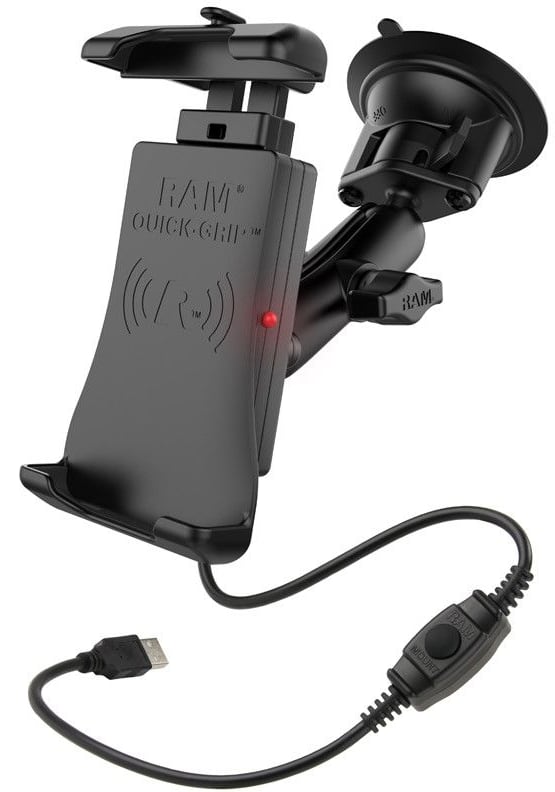 RAM Mount Quick-Grip Waterproof Wireless Charging Suction Cup Mount