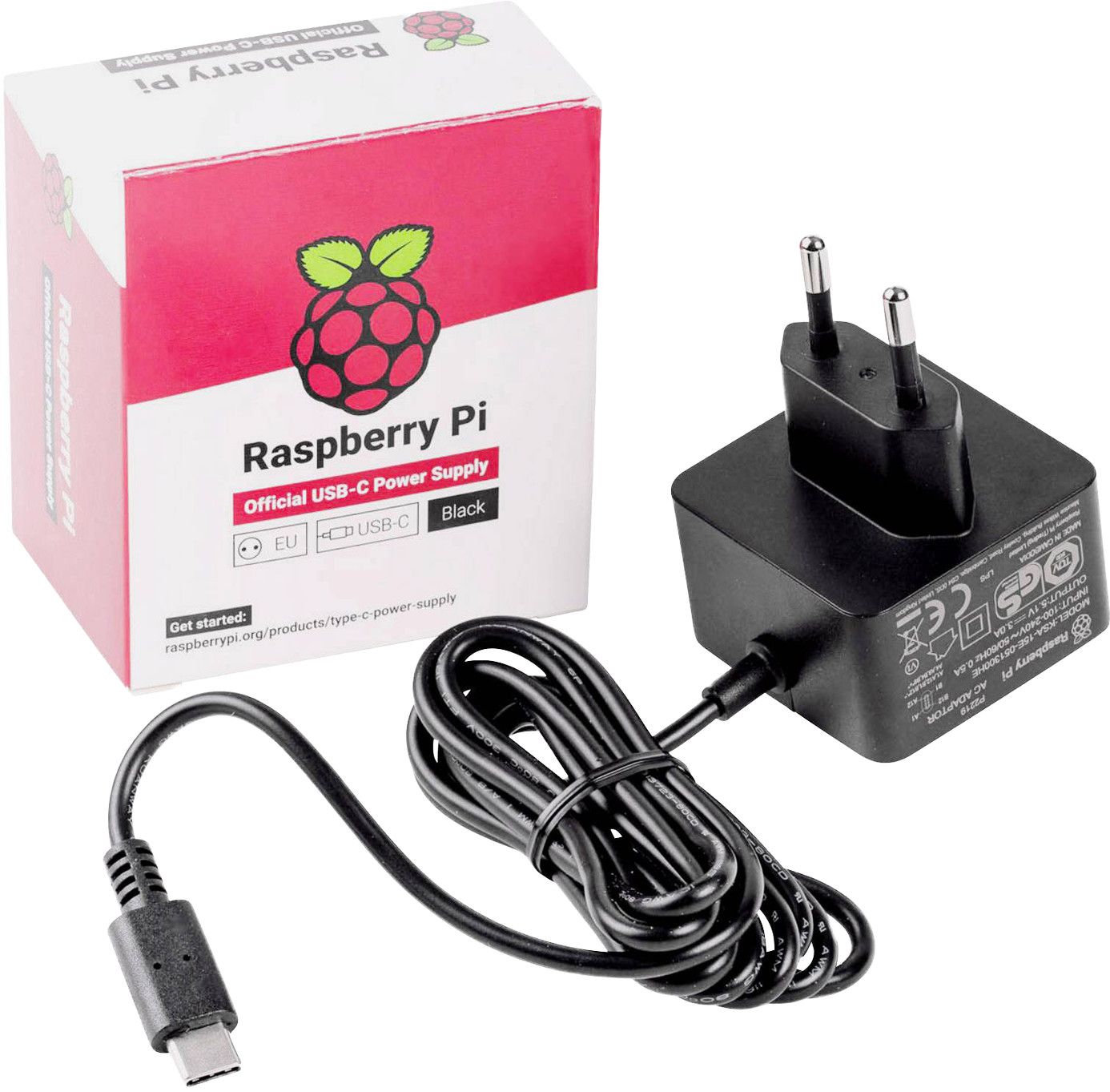 Raspberry Pi 4 EU-strømforsyning