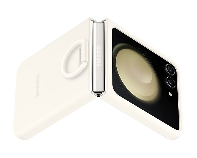 Samsung silikondeksel med ring (Galaxy Z Flip5) - Creme