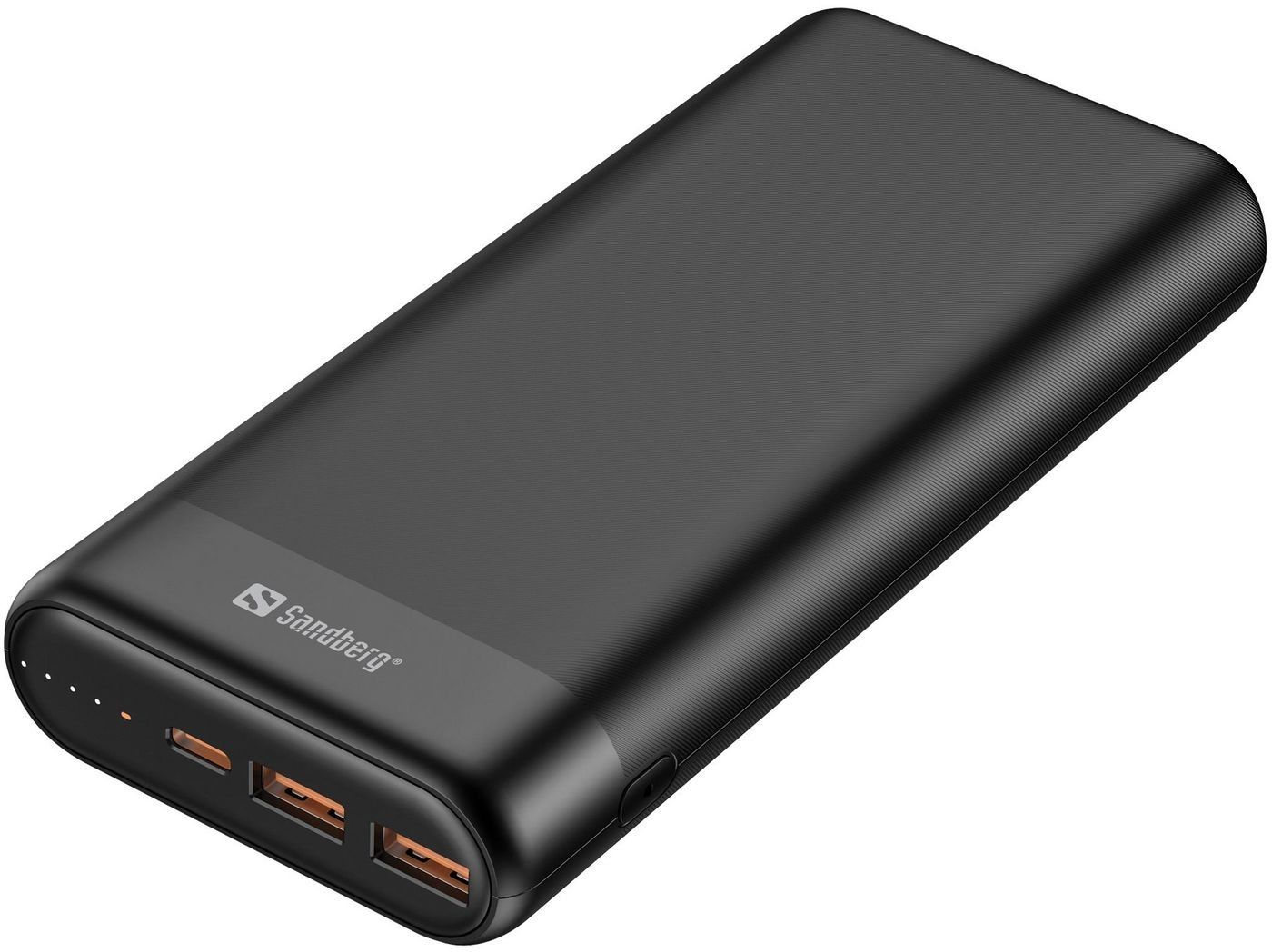 Sandberg Powerbank 20000 PD65W+2xQC3.0 Nødlader - Svart - 20000 mAh