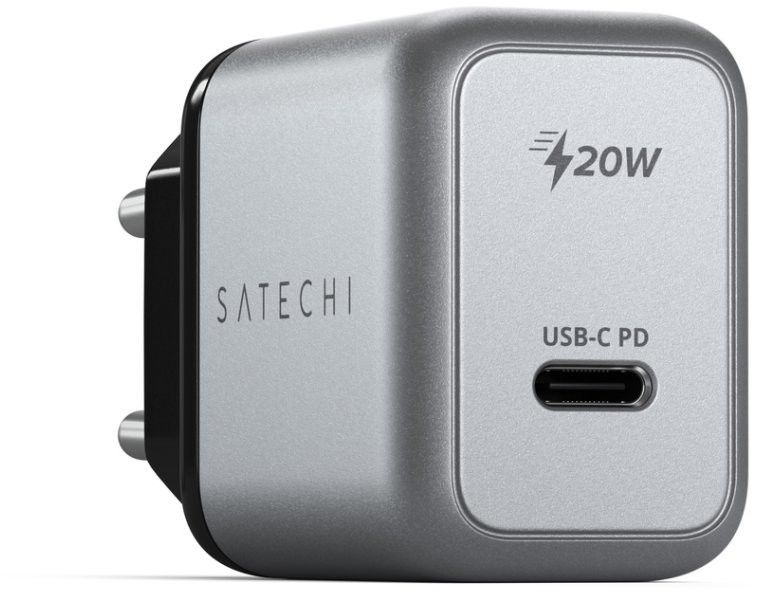 Satechi ST-UC20WCM - Strømadapter - 20 watt - PD (24 pin USB-C) - romgrå - Europa