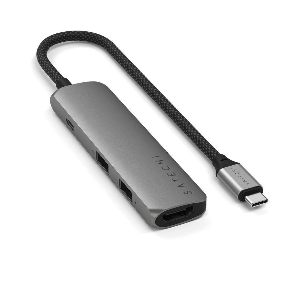 Satechi Satechi 4-in-1 USB-C Slim Multiport Adapter 4K – Space Grey ST-P4SM Tilsvarer: N/A