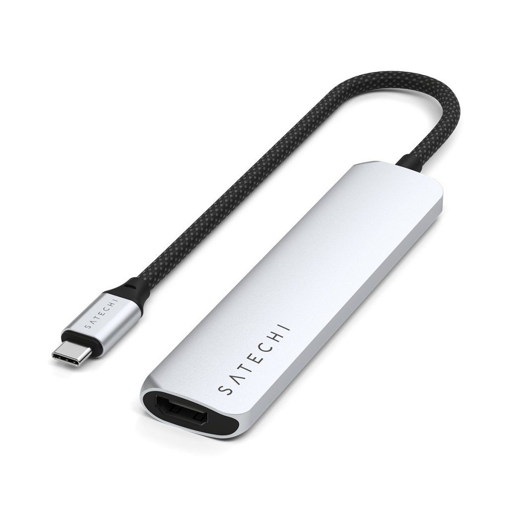 Satechi 6-i-1 USB-C Slim Multiport Adapter - Sølv
