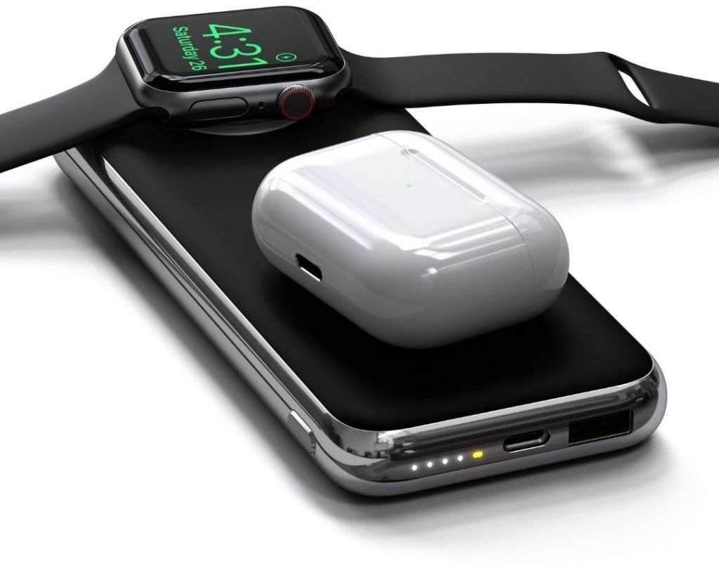 Satechi Quatro - Powerbank with Qi & Apple Watch Charger