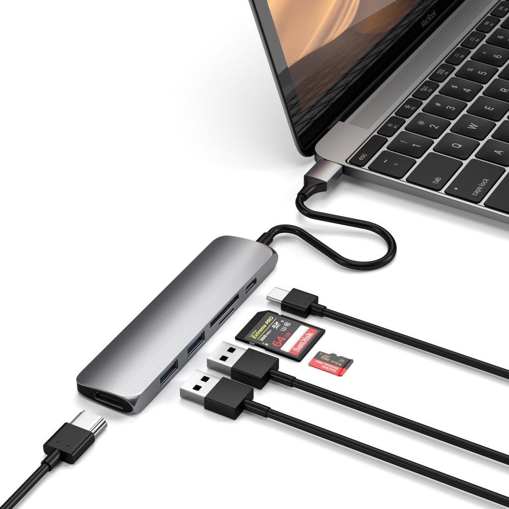 Satechi Slim USB-C Multi-Port Adapter V2 - Guld