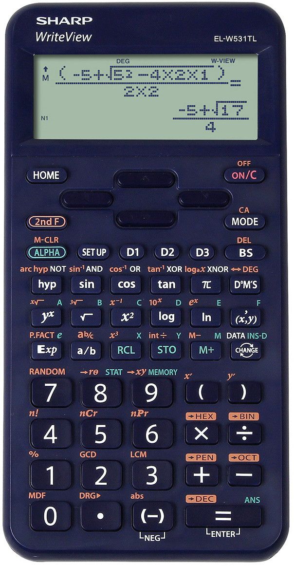 Sharp kalkulator EL-W531TL - Mørkeblå