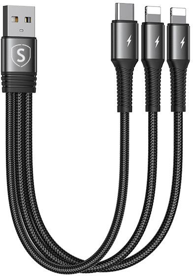 SiGN 3-i-1-kabel, USB-A til USB-C, Lightning