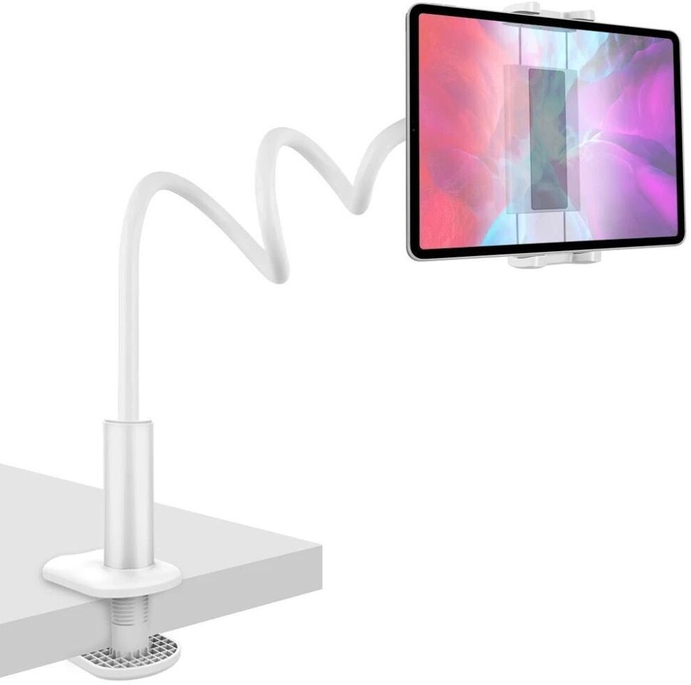 360° Holder for iPad, nettbrett og mobil med klemme fra SiGN - Vit