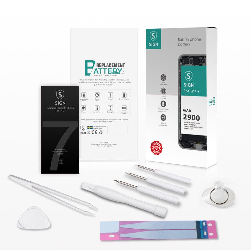 Sign komplett sett for batteribytte (iPhone 7 Plus) - batteri