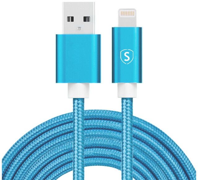 SiGN Nylon USB-A to Lightning Cable 10W - Blå 2 meter