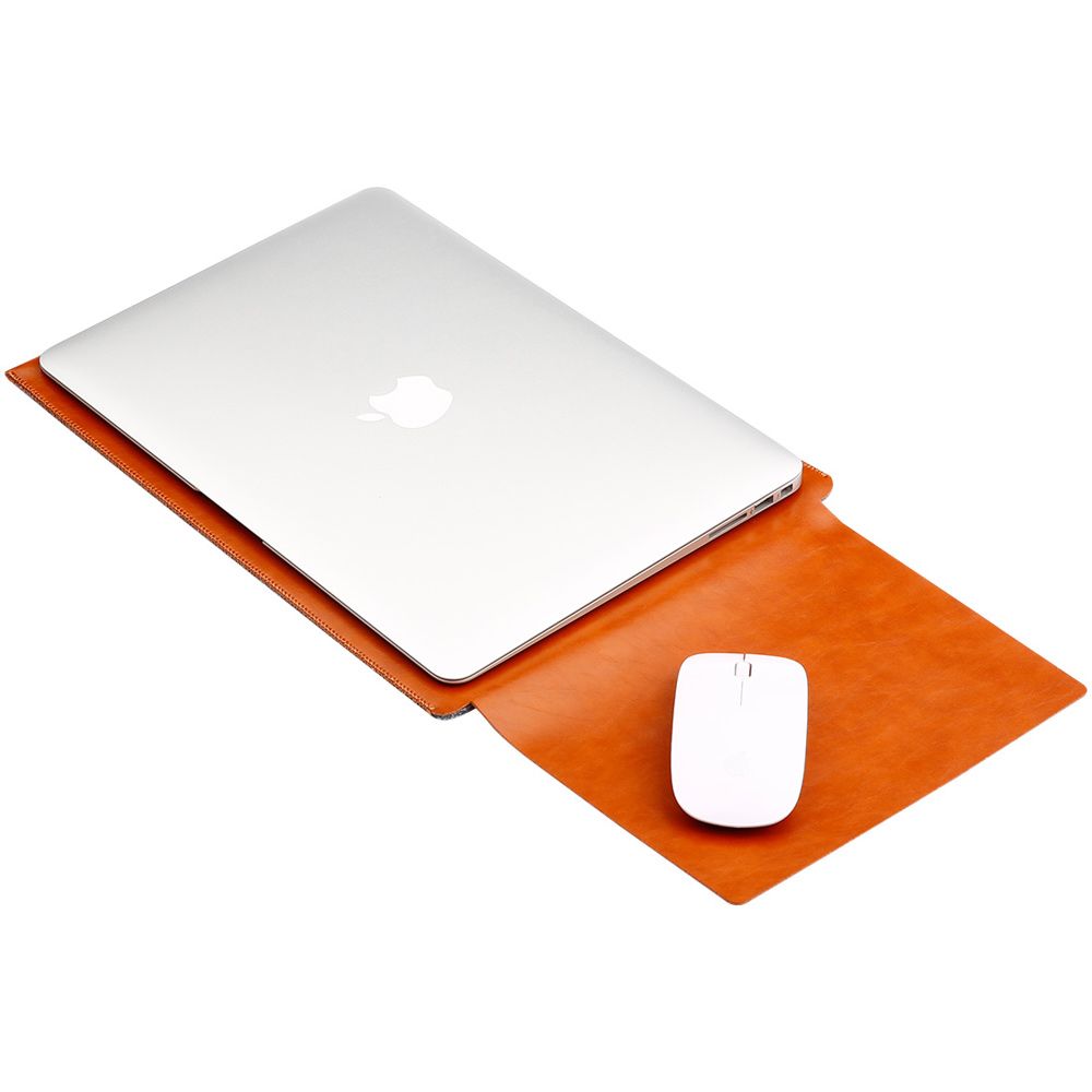 Soyan Apple Macbook Leather Pouch Case 13" - Lys brun