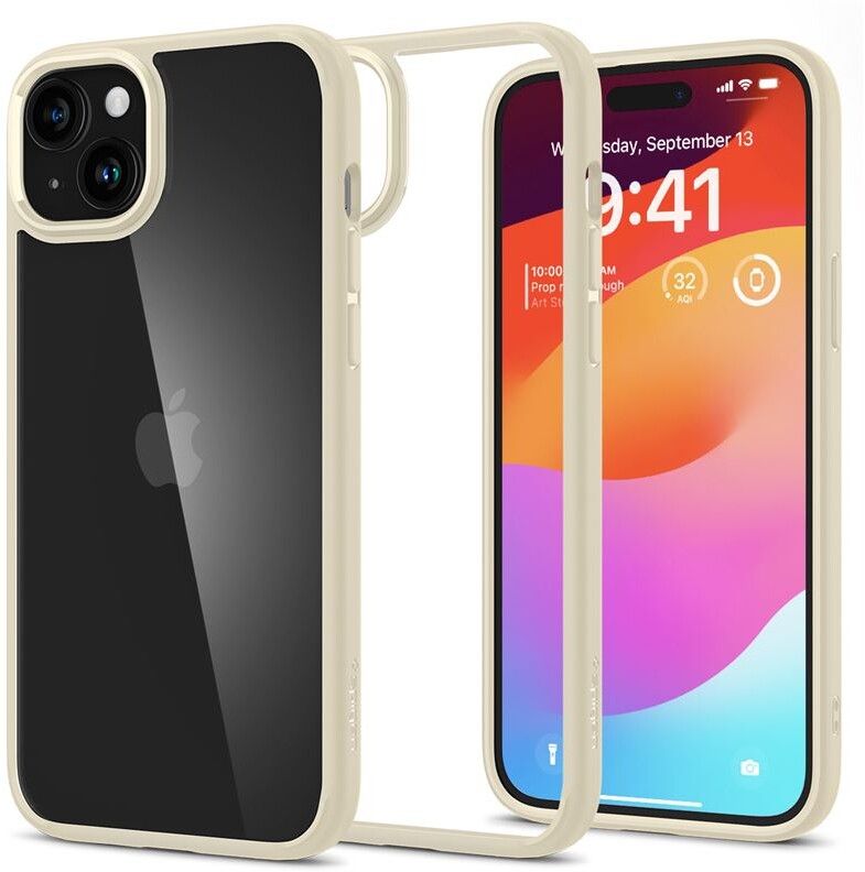 Spigen Crystal Hybrid - mute beige - iPhone 15 Plus