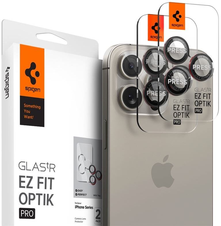 Spigen AGL05217, Linsebeskytter, Rød, Gjennomsiktig, Herdet glass, Apple, iPhone 14 Pro / 14 Pro Max, 17,3 mm