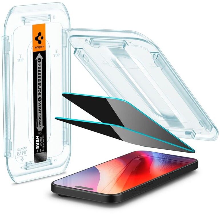 Spigen Glass tR EZ Fit (Privacy) 2 Pack - Transparency - iPhone 16 Pro Max