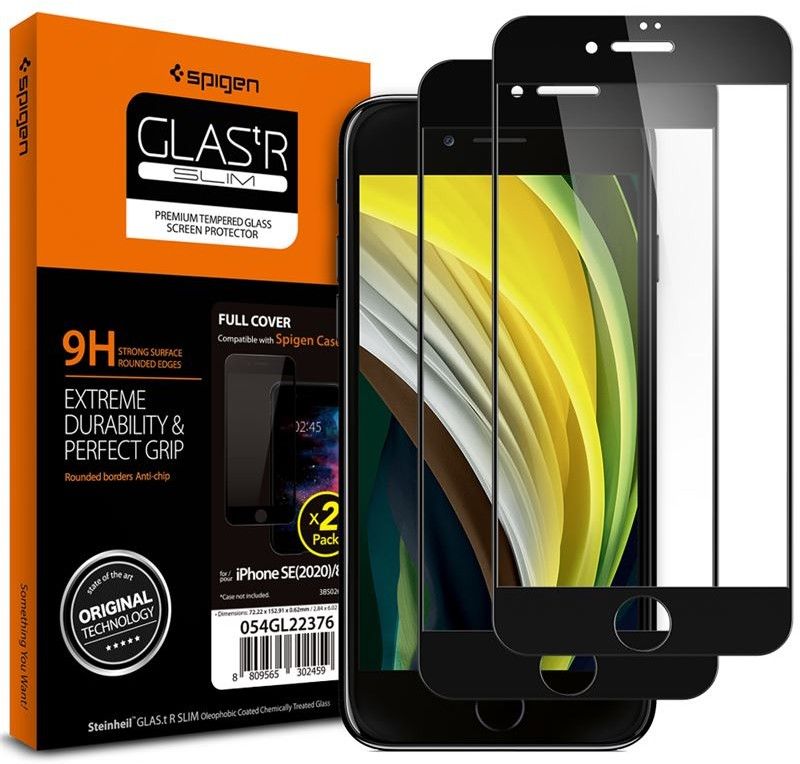 Spigen Glass FC 2 Pack - black - iPhone SE (2022/2020)/8/7