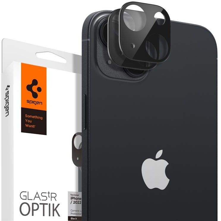 Spigen Glass Optik 2 Pack - black - iPhone 14/iPhone 14 Plus