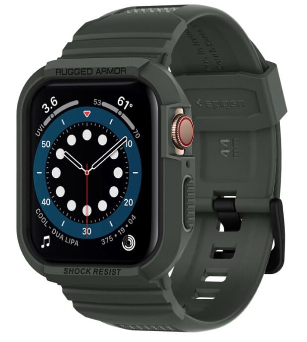Spigen Rugged Armor Pro - green - Apple Watch 45mm/44mm