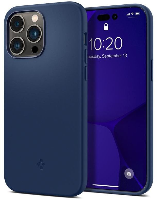Spigen Silicone Fit MagFit (iPhone 14 Pro) - Blå