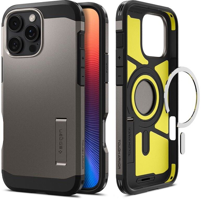 Spigen Rugged Armor Mag Fit Case For IPhone 16e – Matte Black, Shockproof, MagSafe Compatible