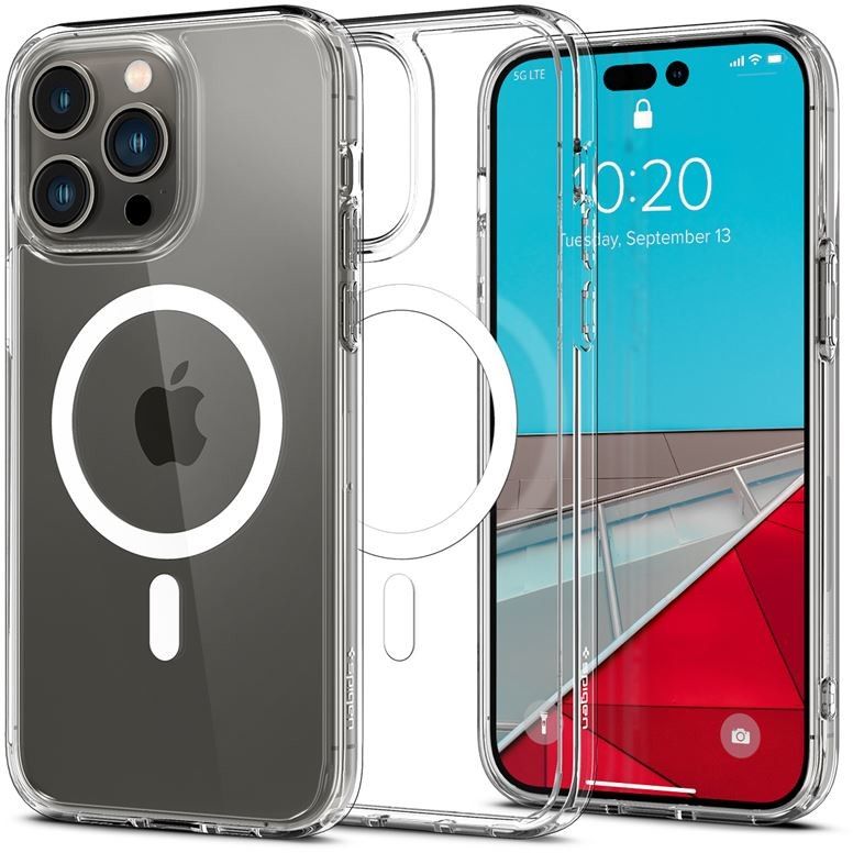 Spigen Ultra Hybrid MagFit (iPhone 14 Pro) - Gjennomsiktig/vit