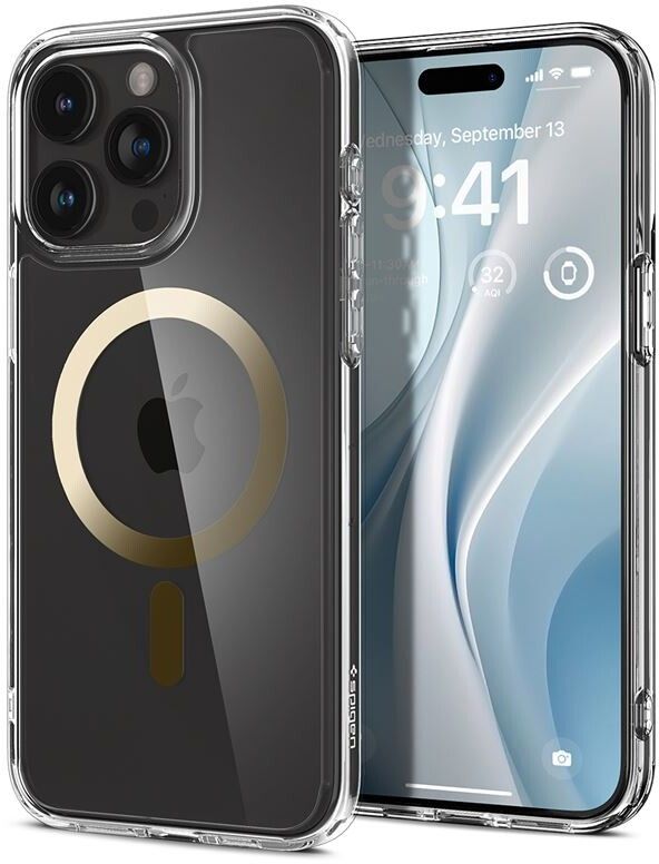 Spigen iPhone 15 Pro Deksel Ultra Hybrid MagFit Gull