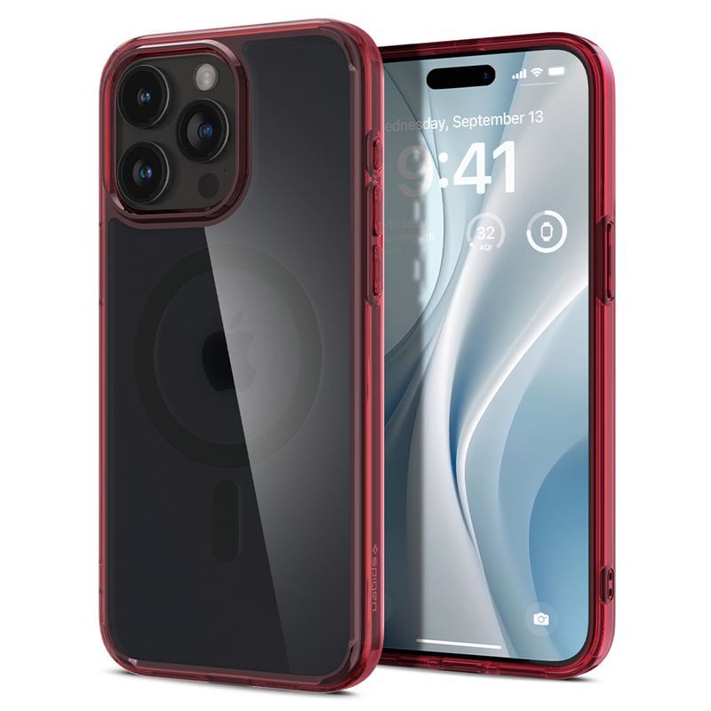 Spigen Ultra Hybrid MagFit (iPhone 15 Pro Max) - Frost rød
