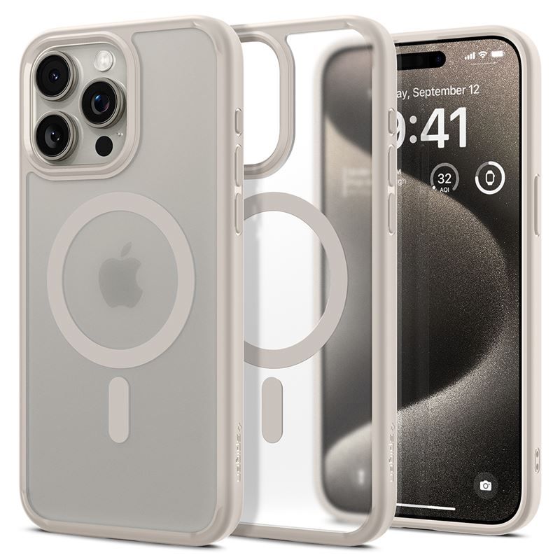 Spigen Ultra Hybrid MagFit (iPhone 15 Pro Max) - Beige