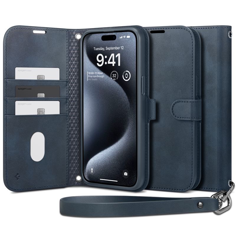 Spigen Wallet S Pro - navy - iPhone 15 Pro