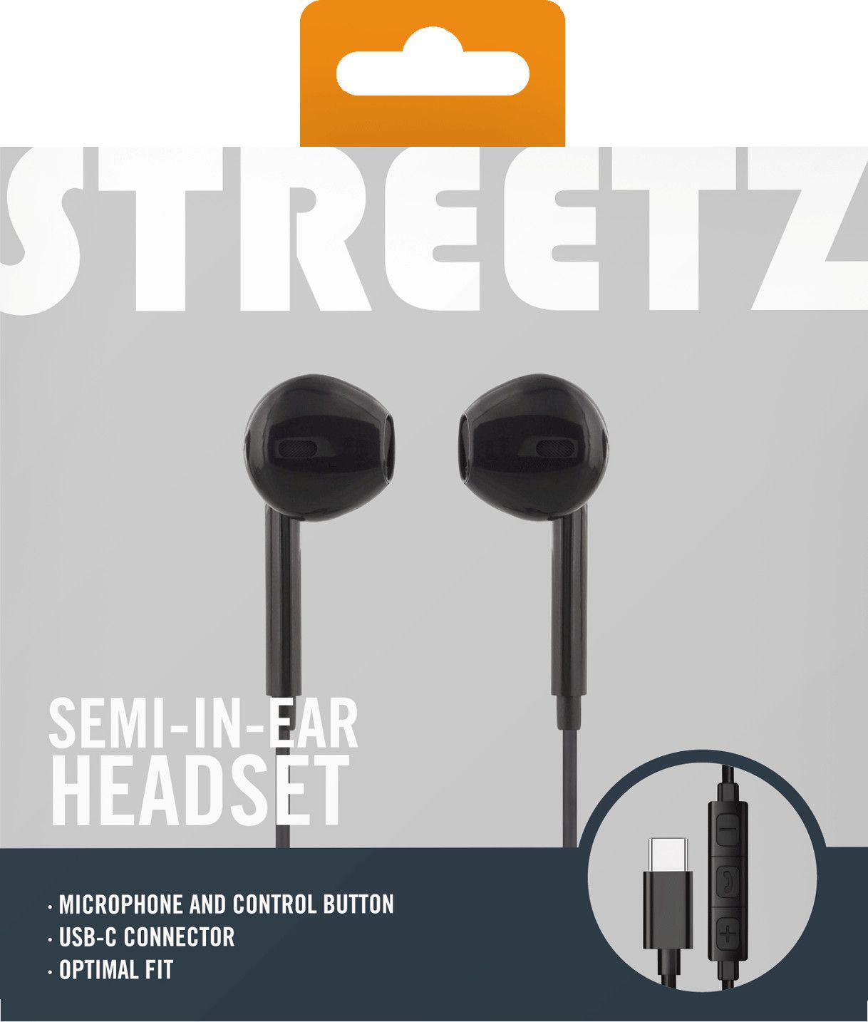 Streetz Semi-in-Ear-hodesett med USB-C - År