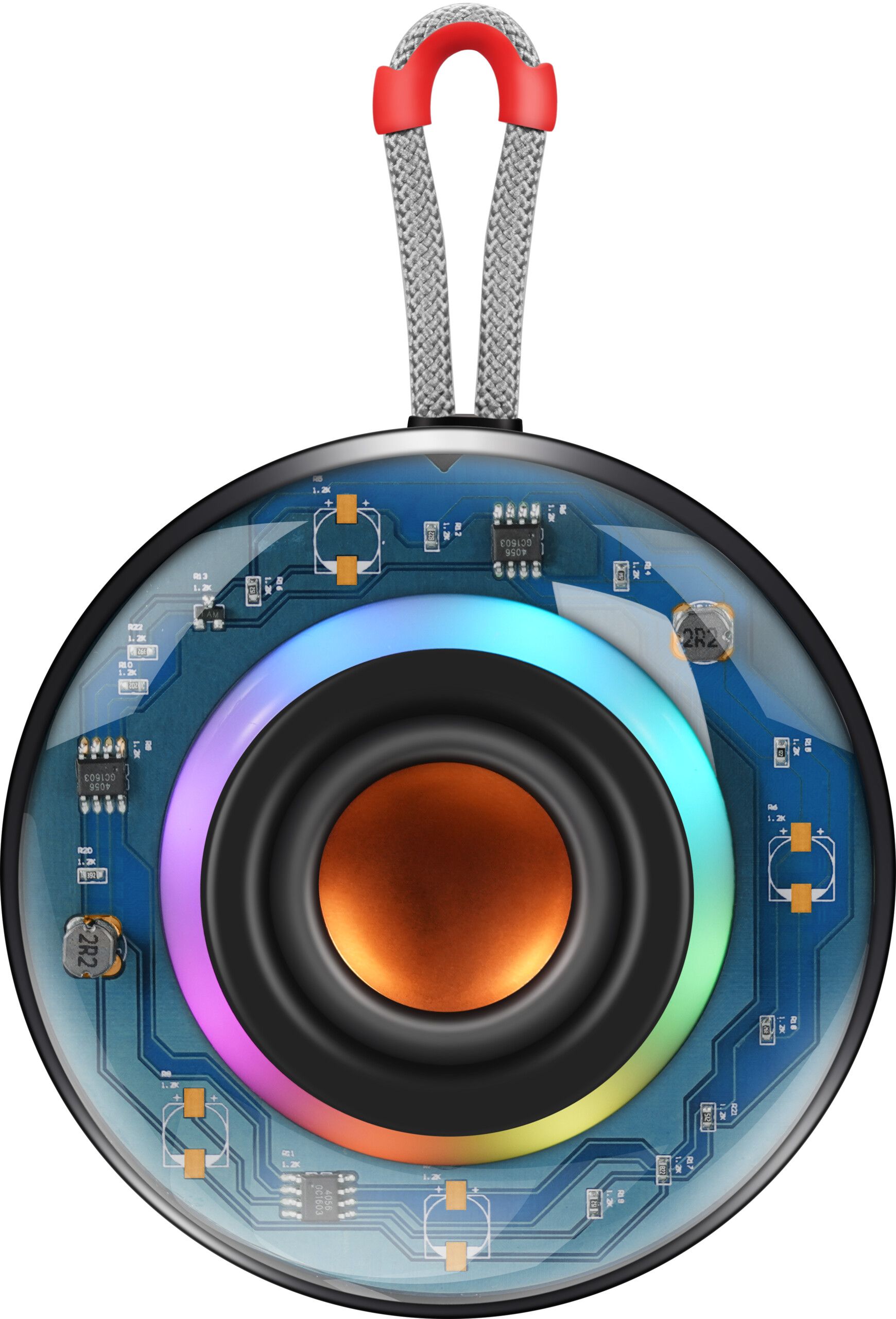 Streetz Transparent rund Bluetooth-høyttaler 5W