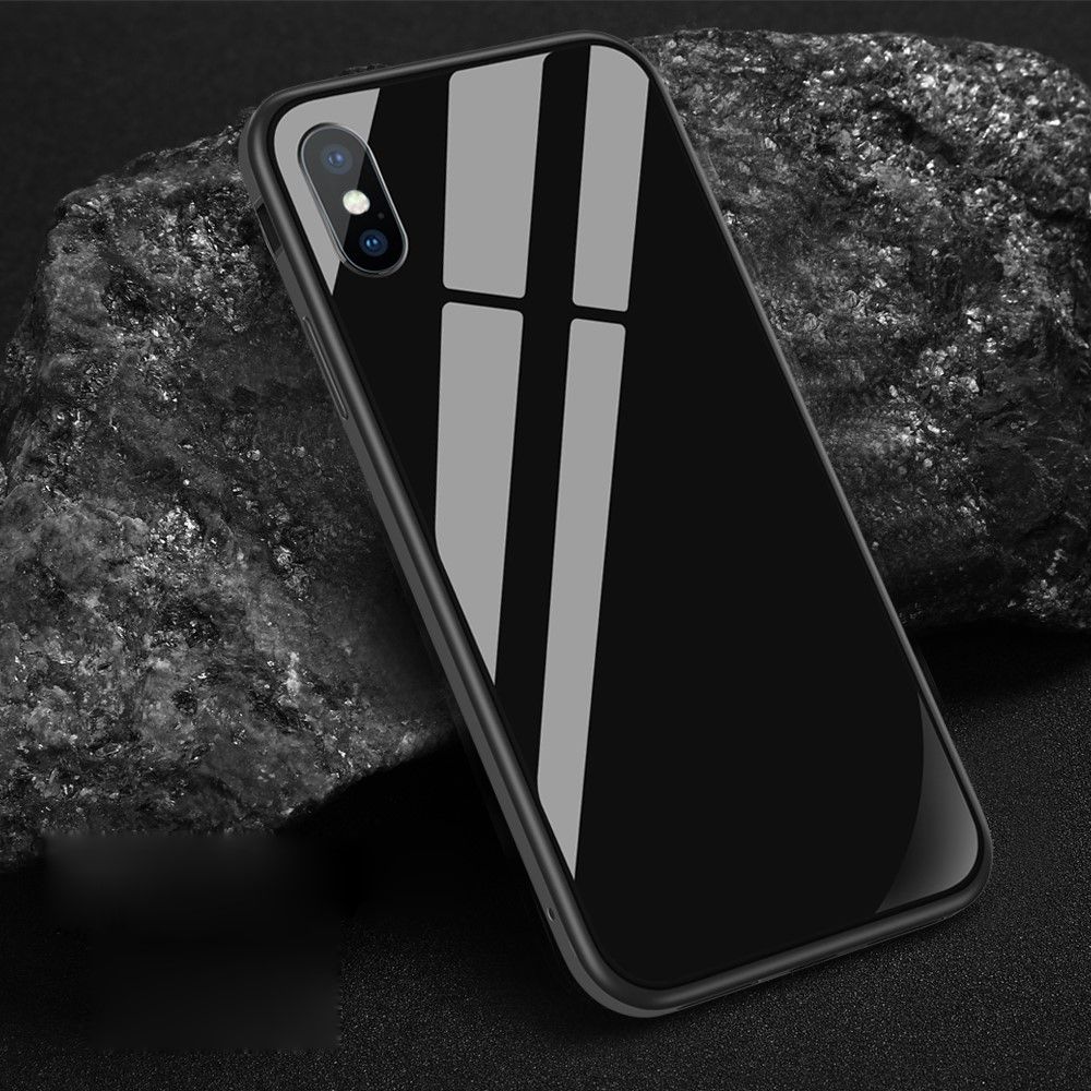 Sulada Tempered Glass TPU Metal cover (iPhone Xs Max) - Svart