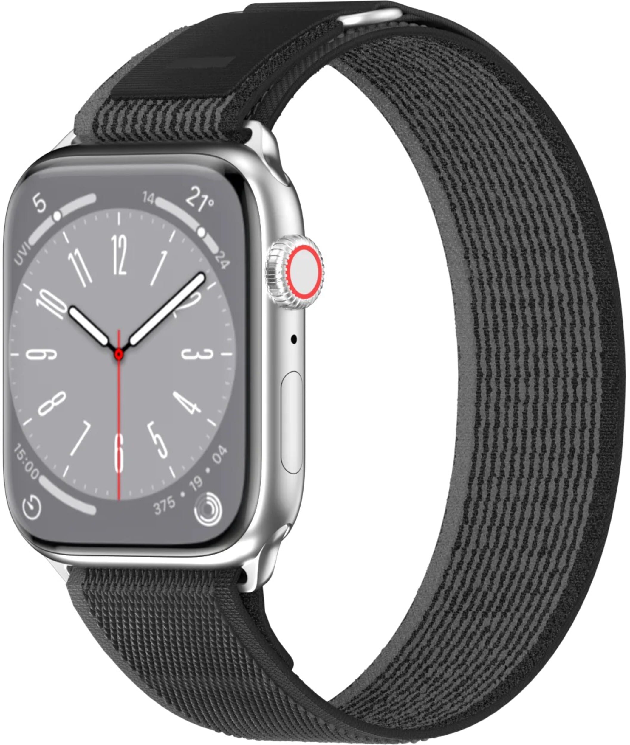SwitchEasy Flex Woven Nylon Loop (Watch 49/46/45/44/42mm) - Svart /grå
