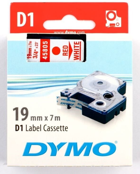 Tape Dymo D1 19mm x 7m - Svart blå