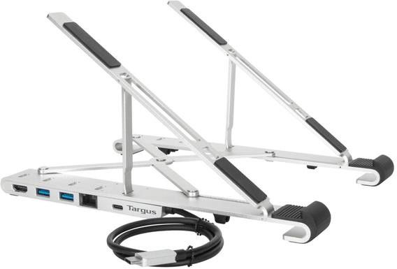 Targus Portable Stand with Integrated Dock - docking station + notebook stand - USB-C 3.2 Gen 1 / Thunderbolt 3 - HDMI - GigE